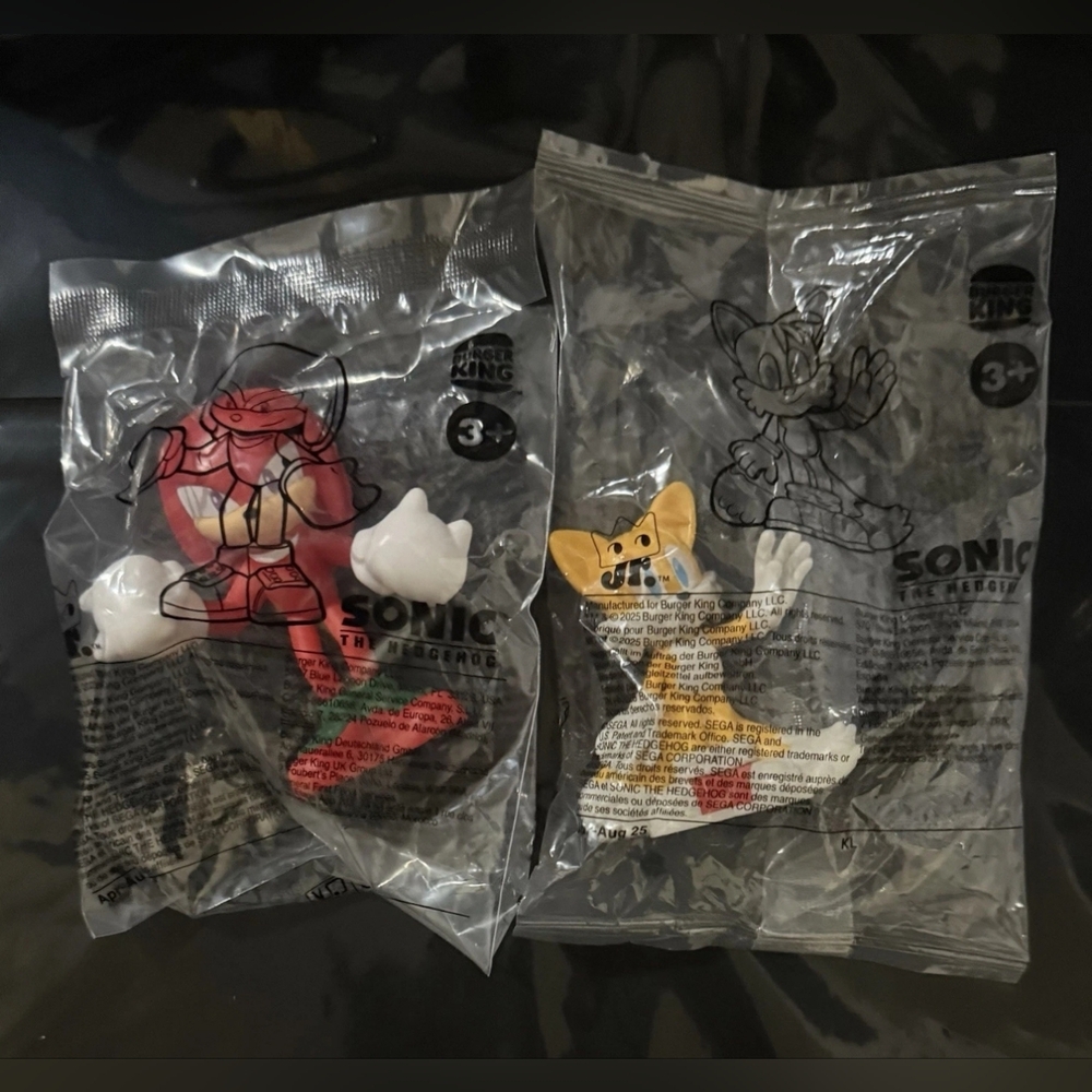 Burger King x Sonic Toy Figure Sealed Brand New 2025 Knuckles and Tails Lot of 2